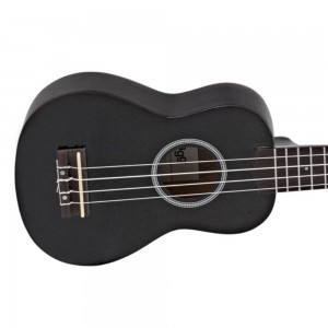 Musicmaker MM-US-NIGHT Soprano Ukulele, Black, With Gig Bag